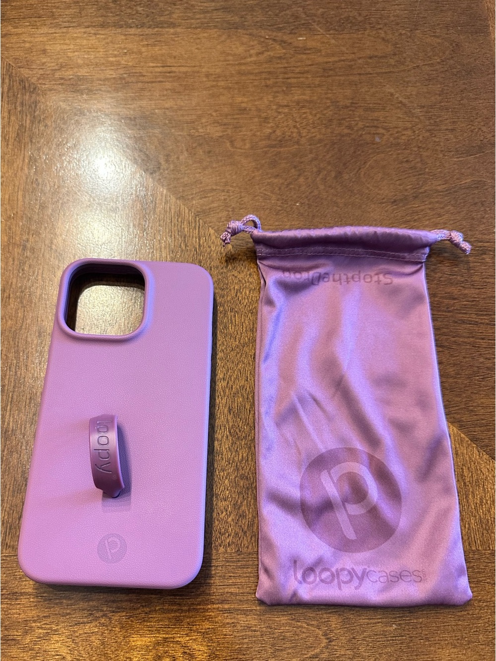 Loopy iPhone 14 Pro Max - Dusty Plum Case and Matching Pouch